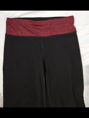 Ideology Black Leggings with Maroon Waistband